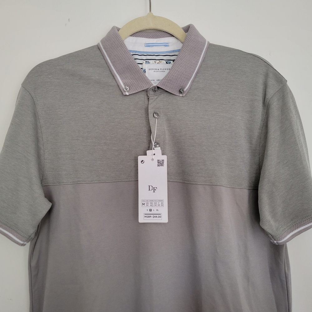 Denim & Flower Light Gray Polo Shirt